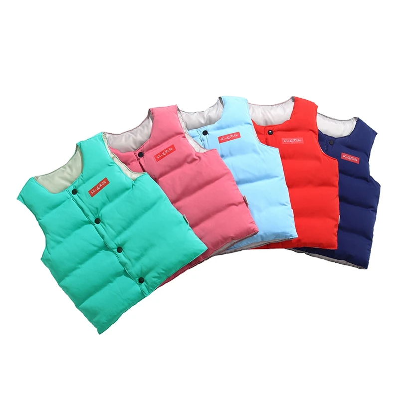 

2019 new baby clothes Autumn winter Thicken sleeveless Vest cartoon coat long sleeve Down jacket warm toddler girls clothes