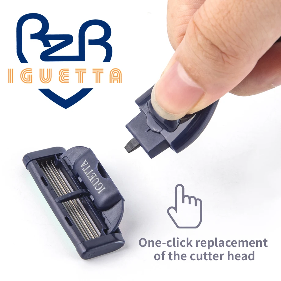 RZRIGUETTA Razor For Men High Quality Steel Blade Shaving Razor Cartridge 4 Layers Blade Razor Beard 3
