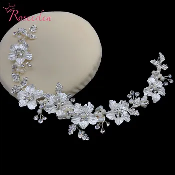 

Rhinestone Fresh Water Pearls Flower Wedding Hair Combs Hairpin Headpiece Hair Jewelry Accessories Bride Hair Comb Women RE3522