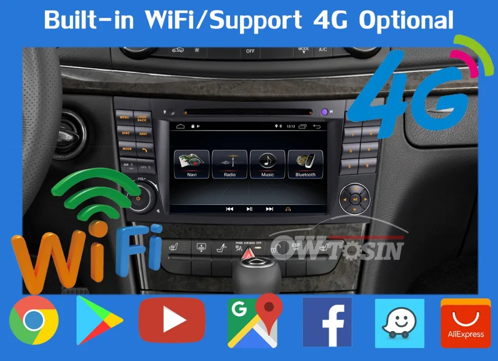Discount 7"Android 9.0 PX6 4G+64G Car DVD Multimedia Player For Mercedes Benz W211 W463 W219 W209 E G CLK CLS Class E200 E220 GPS Radio 17