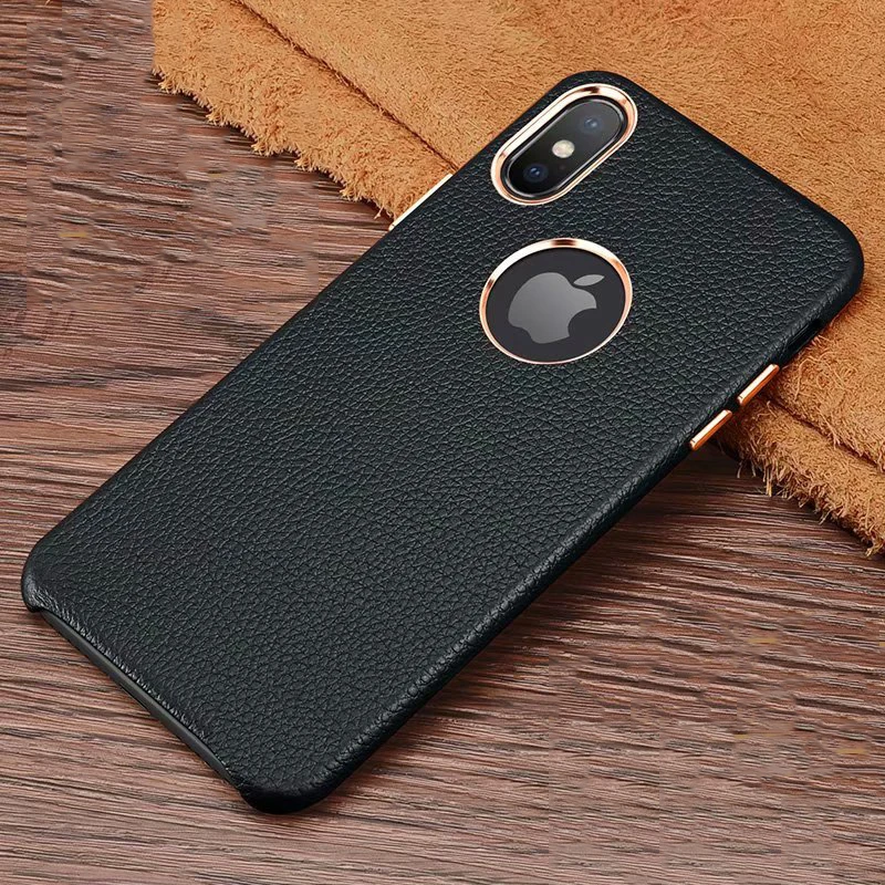 XOOMZ чехол из натуральной кожи для iPhone XS/XS MAX/X/XR, Роскошный ультра тонкий защитный чехол для телефона - Цвет: Черный