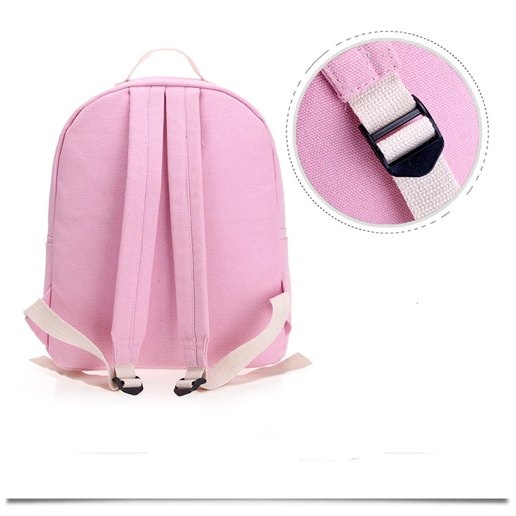 4pcs/set school bags Korean cute cartoon printing children backpacks for teenage girls High quality canvas school backpack