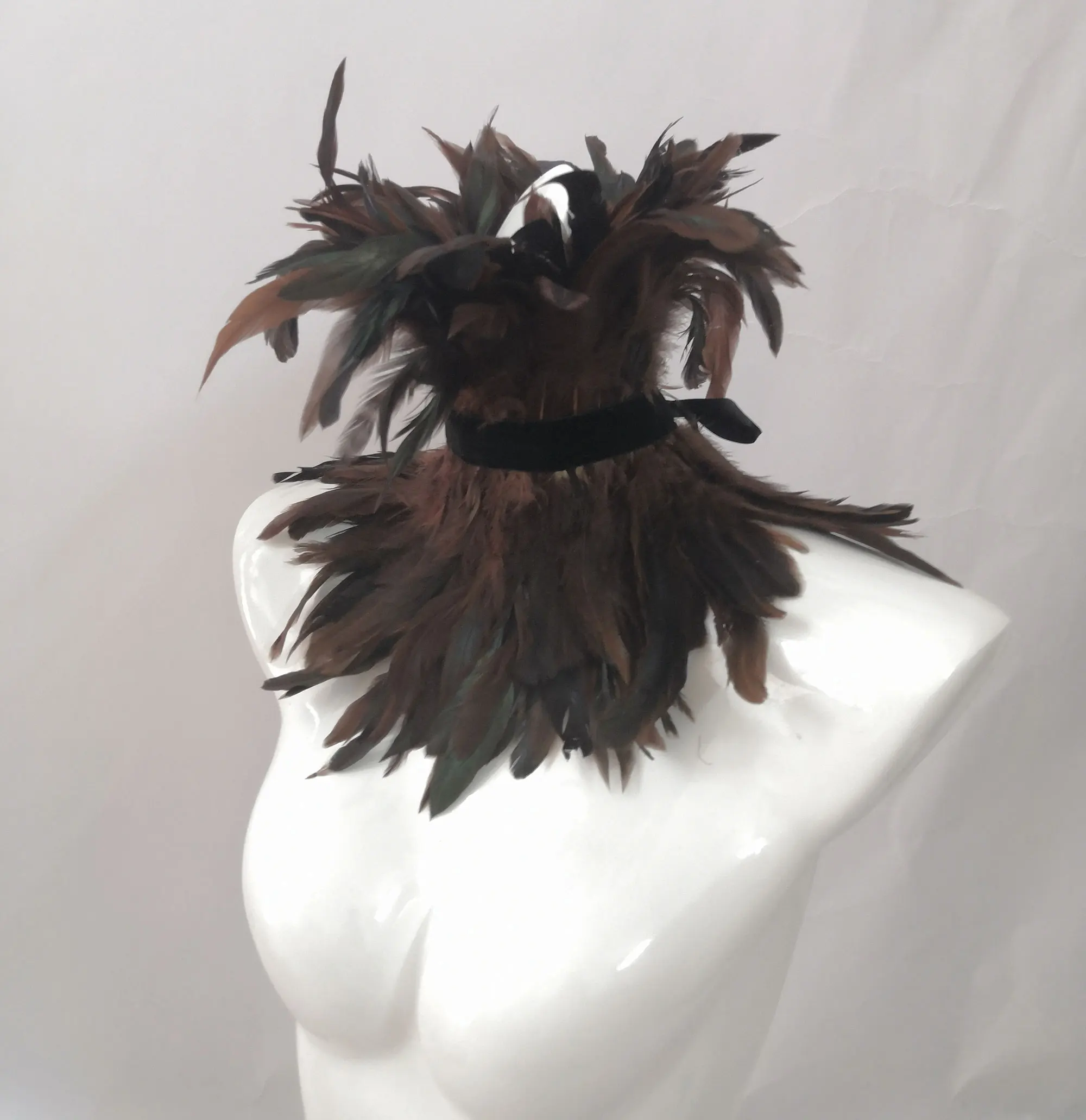 Готический черный воротник с петухом ручной работы # FC635|feather game|feather fletchingfeather mask |