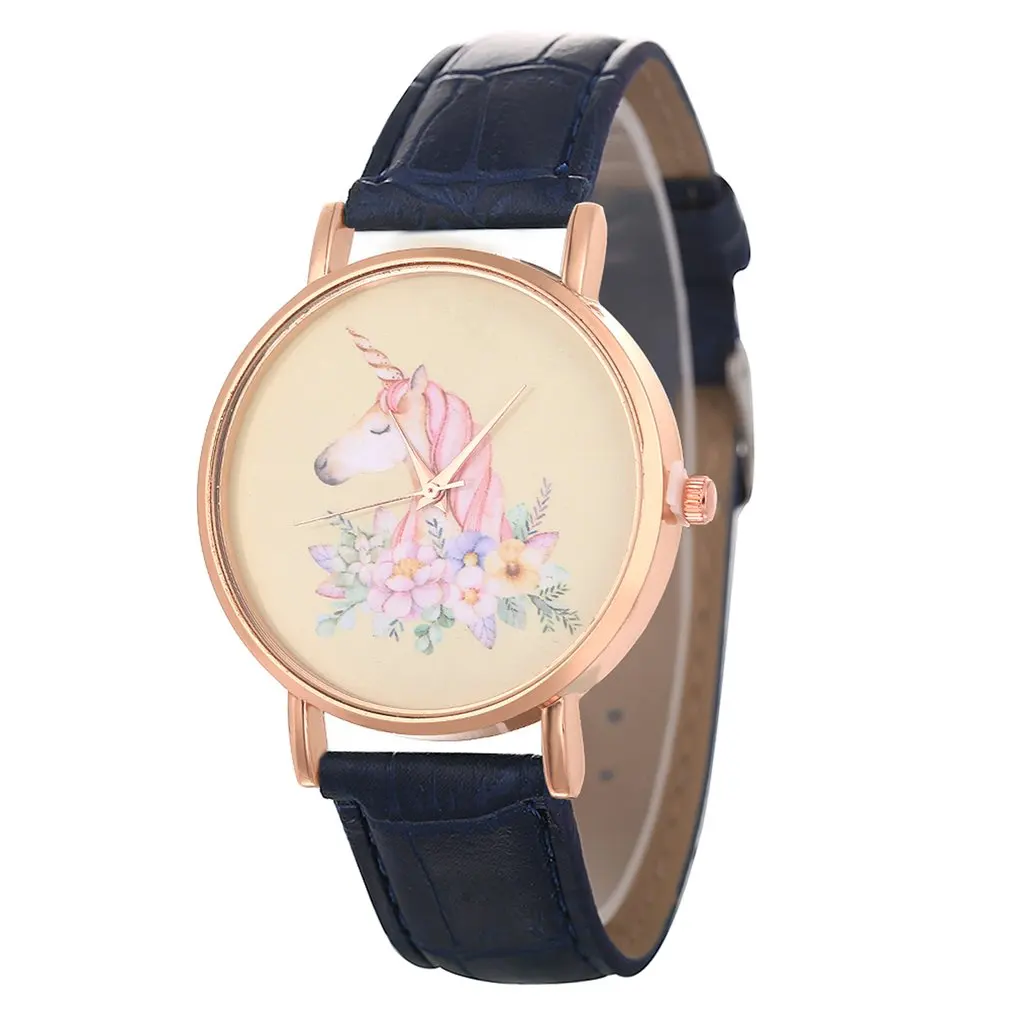 Women Watch Multicolor Color Leather Strap Quartz Watch Band Wristwatch Strap Analog Quartz Travel Time Reloj femen