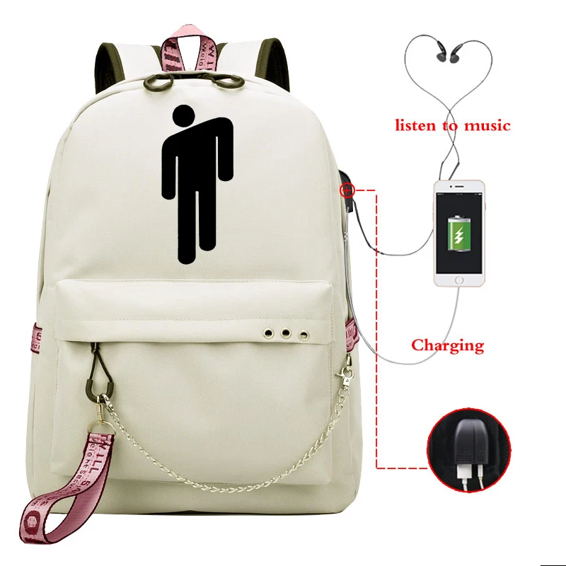 Girls Backpacks 4 Billie Eilish рюкзак для подростков мальчиков и девочек в стиле хип-хоп светящиеся детские школьные сумки раппер женская сумка для школьников рюкзак - Цвет: Girls Backpacks 4
