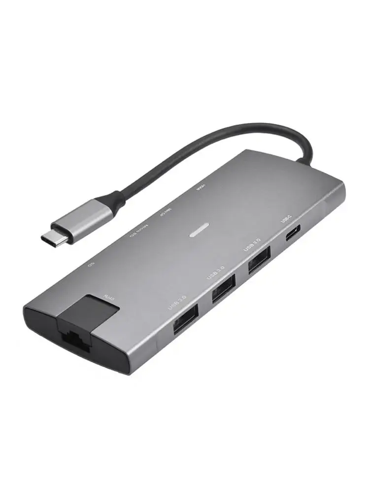 Мини Портативный Универсальный 9 в 1 USB C концентратор многопортовый Тип C концентратор Gigabit Ethernet супер высокая скорость синхронизации данных USB C концентратор