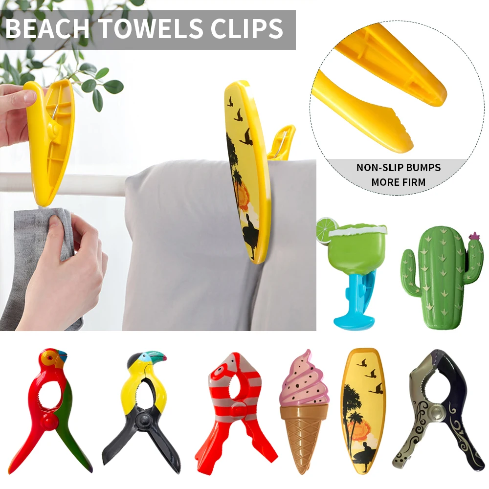 

Animal Shape Plastic Beach Towel Pegs Clothespin Clips Summer Large Bright Colour Clothes Clip To Sunbed Towel Clip Beach Clip