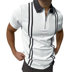 Jaycosin camisa polo masculina verão casual algodão manga curta casual com zíper turn down colarinho blusa sólida duplo cinto polos sh