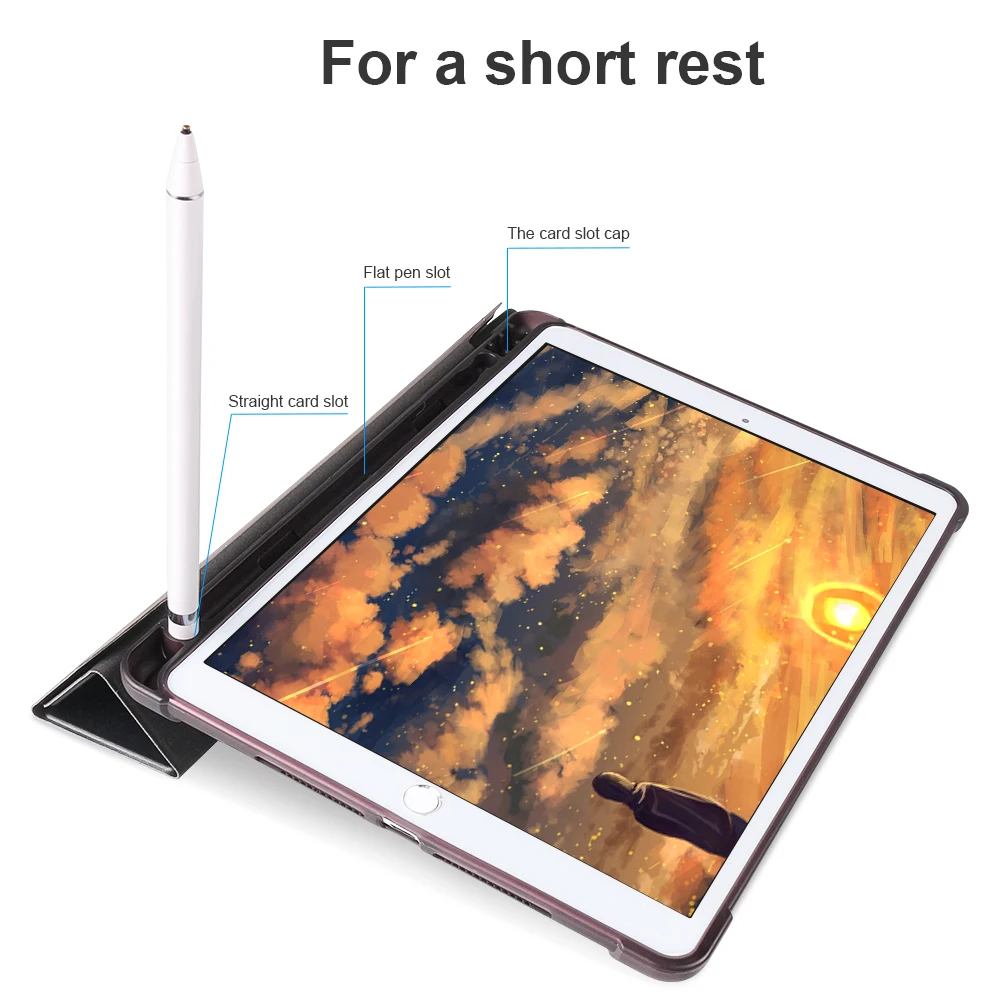 Для iPad 10,2 чехол с карандашом держатель кожаный чехол для iPad Pro 10,5 Air 3 Чехол Smart Cover для iPad 7го поколения чехол s