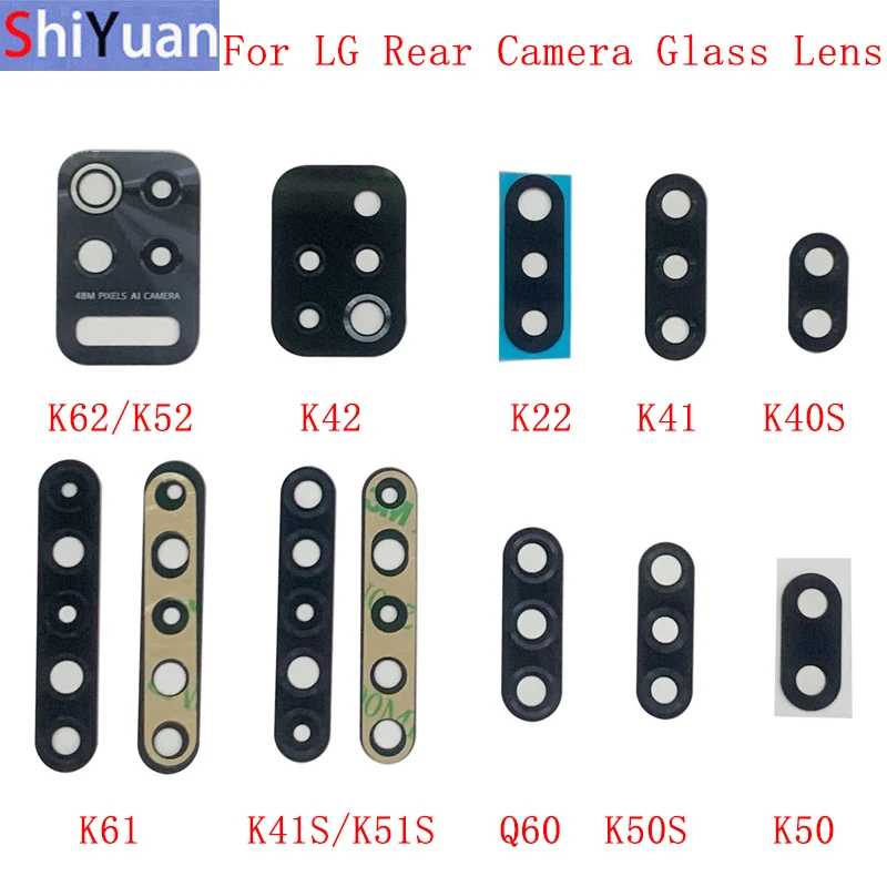 2Pcs Back Rear Camera Lens Glass For LG K62 K52 K42 K22 K41S K51S K61 K50S K50 K40S K40 Q60 Q70 K20 K30 2019 Camera Glass Lens 10pcs lot glass oca lcd front outer lens for lg k30 k40 k71 k50s k41s k51s k61 k22 k42 k52 k62 touch screen panel