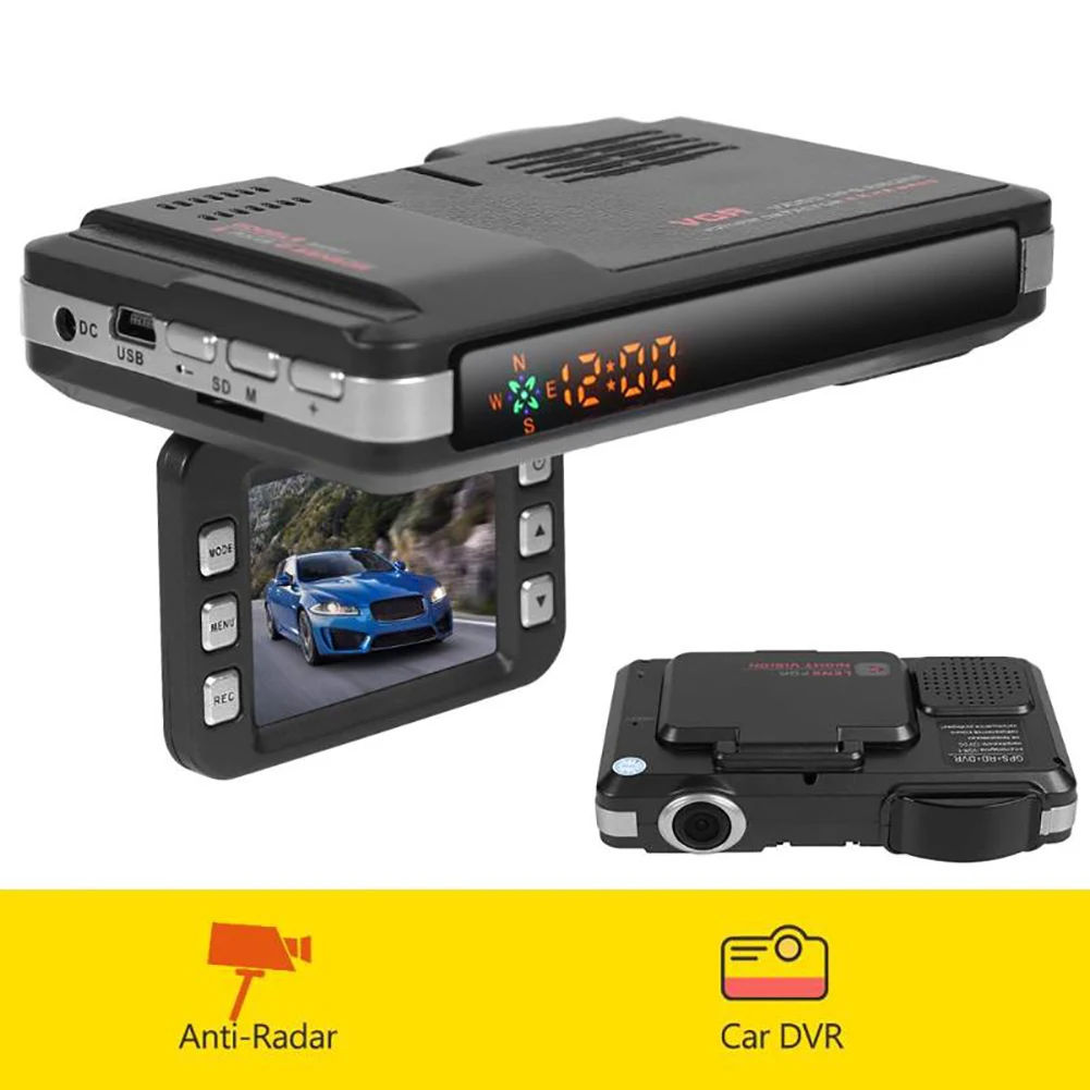 2-в-1 2,4 дюймов HD 720P Видеорегистраторы для автомобилей Камера dash cam радаров детектор видео регистратор для России видеозаписывающее устройство видеорегистрато dash cam