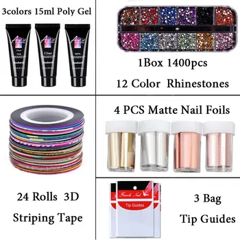 

Nail Art Poly Gel Lasting Finger Nail Temperature Change Camouflage Nail Extension Set Decorations Accessories Set Manicure Kit