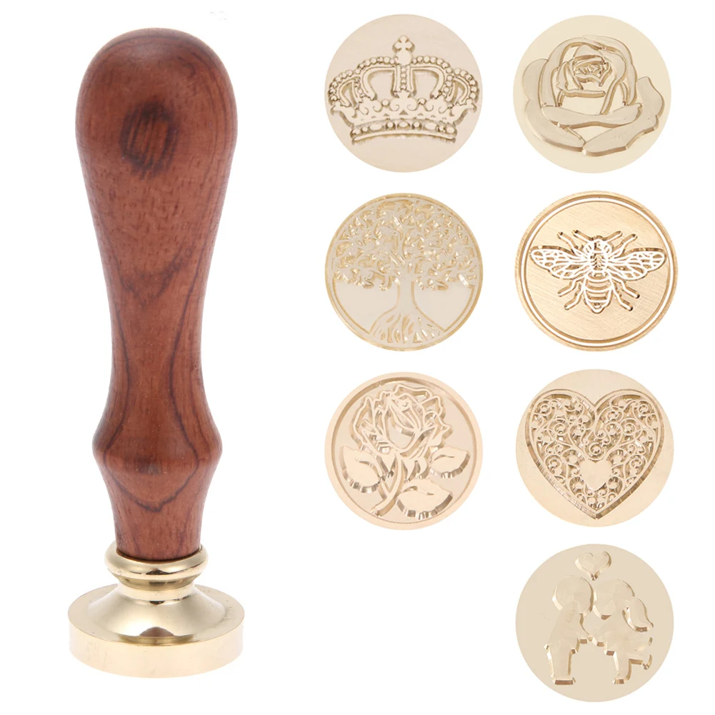 Retro Wax Stamp Sealing Custom Envelope Hobby Letter Wood Seal Set Replace Copper Head Tools Sets | Дом и сад