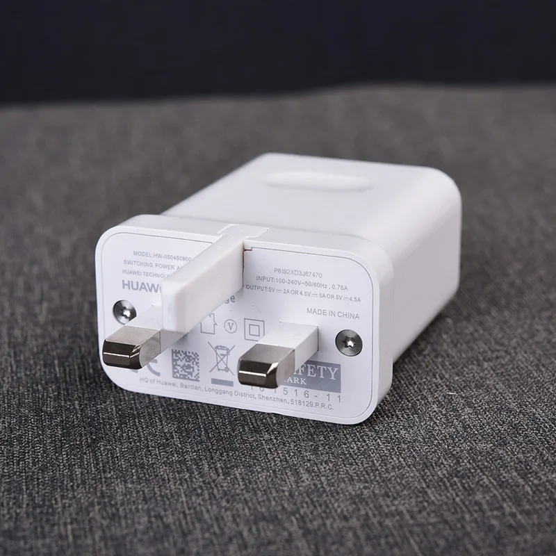 UK Charger Only huawei P20 SuperCharge быстрое зарядное устройство EU US UK штекер 5A type C кабель для huawei P9 P10 Plus mate 9 10 Pro Honor 10 9 V10 - Тип штекера: UK Charger Only