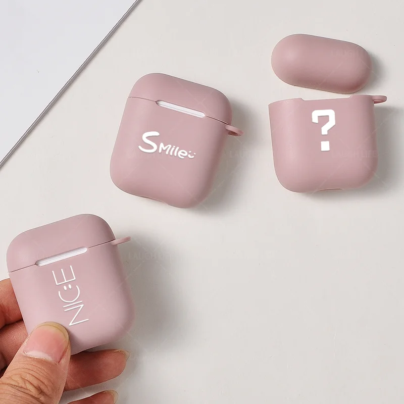 Простой чехол с ромашками и смайликами для Apple Airpods 2 1, ударопрочный чехол кораллового розового цвета, классный чехол s Для Air pods для Air pod, чехол