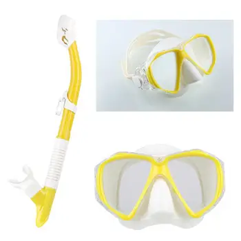 

Adults Full Dry Top Snorkel Tube Clear Vision Anti-Fog Diving Mask Goggles Set