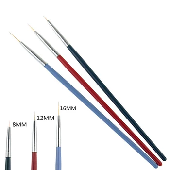 

3 Pcs/Set DIY Nail Pen UV Nail Gel Brush Drawing Pen Nail Art Tools Nail Painting Brush Manicure Tools DIY Carving Nail Brush