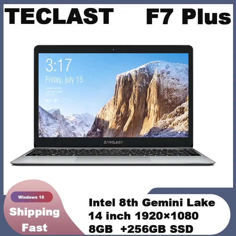 Ультратонкий ноутбук Teclast F7 Plus 14 дюймов 8 ГБ ОЗУ 256 Гб SSD Windows 10 Intel Gemini Lake N4100 четыре