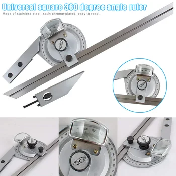

0-360Degree Stainless Steel Universal Bevel Protractor Angle Square Finder Angular Dial Rulers TN99