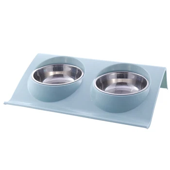 

Leakproof Durable Water Supplies Container Double Side Home Portable Easy Clean Stainless Steel Pet Bowl Storage Feeding