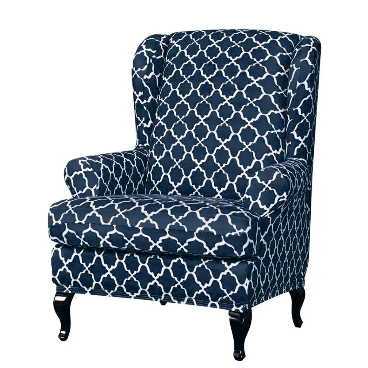 Wingback наклонная рукоятка King Back эластичные чехлы на кресла кресло крыло диван задняя крышка стула стрейч протектор скольжения Чехол протектор - Цвет: Тёмно-синий