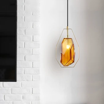 

Modern and simple creative personality glass lampshade decoration when the European style bedroom bar small chandelierG9 110-260