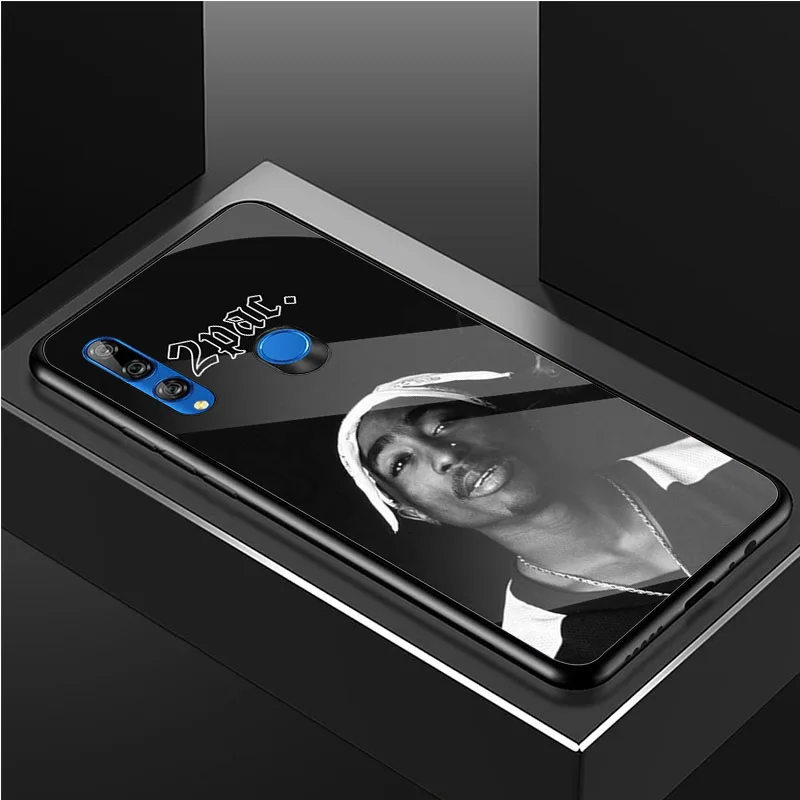 cute phone cases huawei Rapper 2pac singer Tupac DIY Luxury Tempered Glass Phone Case For Huawei Honor 30 20 10 Lite Pro 8X 9 10i Cover shell huawei snorkeling case