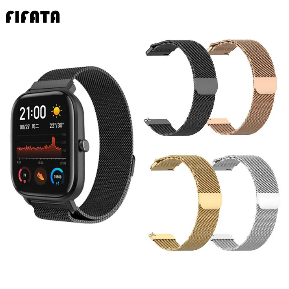 

FIFATA Metal Stainless Steel Milanse Watch Band For Huami Amazfit GTS Smart Watch For Amazfit GTS Replace Wristband Accessories