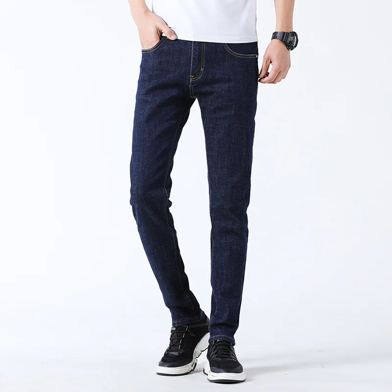 Slim Fit Брюки Джинсы Для Мужчин's Весна стиль эластичность Повседневное корейско-Стиль тренд Для мужчин брюки больших размеров 513