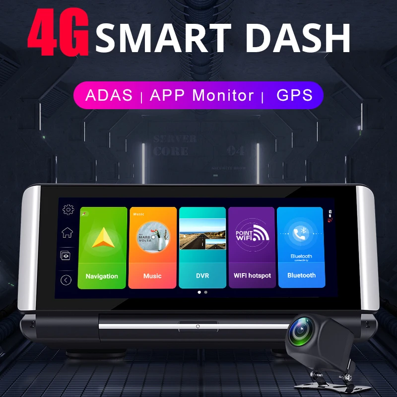 Bluavido 7 дюймов 4G Android 8 1 Автомобильный видеорегистратор GPS 2G RAM HD 1080P с двумя