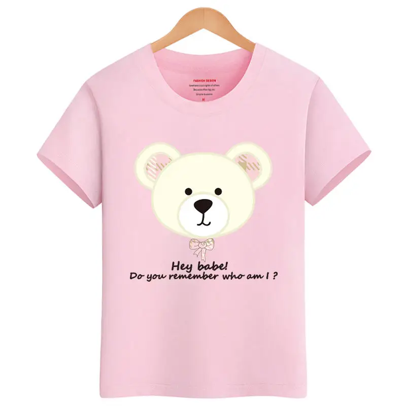 Pink 7A Новые летние детские футболки для девочек г. Детские хлопковые футболки с короткими рукавами, повседневные футболки с героями мультфильмов для девочек, топы для студентов, 100-165 - Цвет: Pink 7A