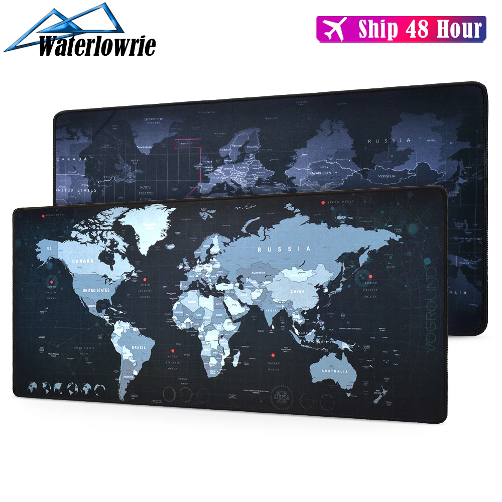 

900x400 Large Gaming Mouse Pad XXL Gamer Keyboard Mousepad World Map Anti-slip Natural Rubber with Locking Edge Gamer Mouse Mat
