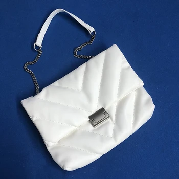 

Solid Color PU Leather Crossbody Bags 2020 Designer Chains Women Shoulde Bags Luxury White Lady Messenger Bag Purse Bolso Mujer