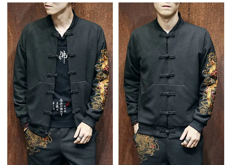 Nice New Dragon Embroidery Bomber Jacket Coat Men Masculina Male Jackets Casaco Masculino Chaquetas Hombre Veste Homme