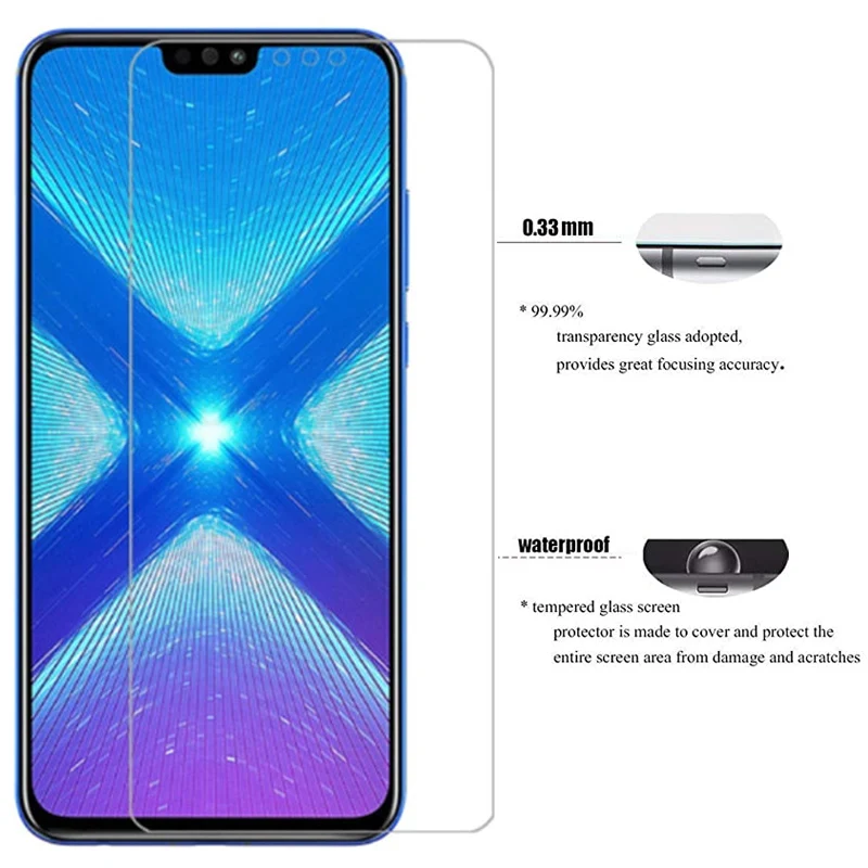 Защитное стекло 9H для Huawei Honor 10, 10i, 10 Lite, 9, 9X, 8, 8X, 8A, 8C, 8S, 8 Lite, 20, 20S, закаленное