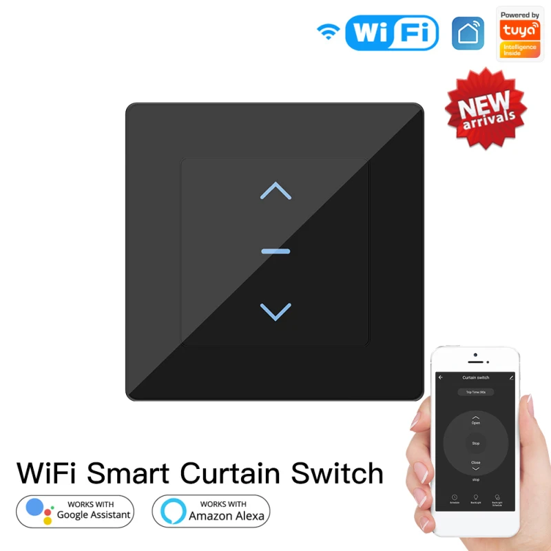 Умный выключатель для штор tuya Wi-Fi сенсорный дизайн моторизованных и роликовых