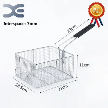 

21cm*18.5cm*11cm Stainless steel fryer screen frame square filter net encrypt colander shaped Frying basket fryers meshed