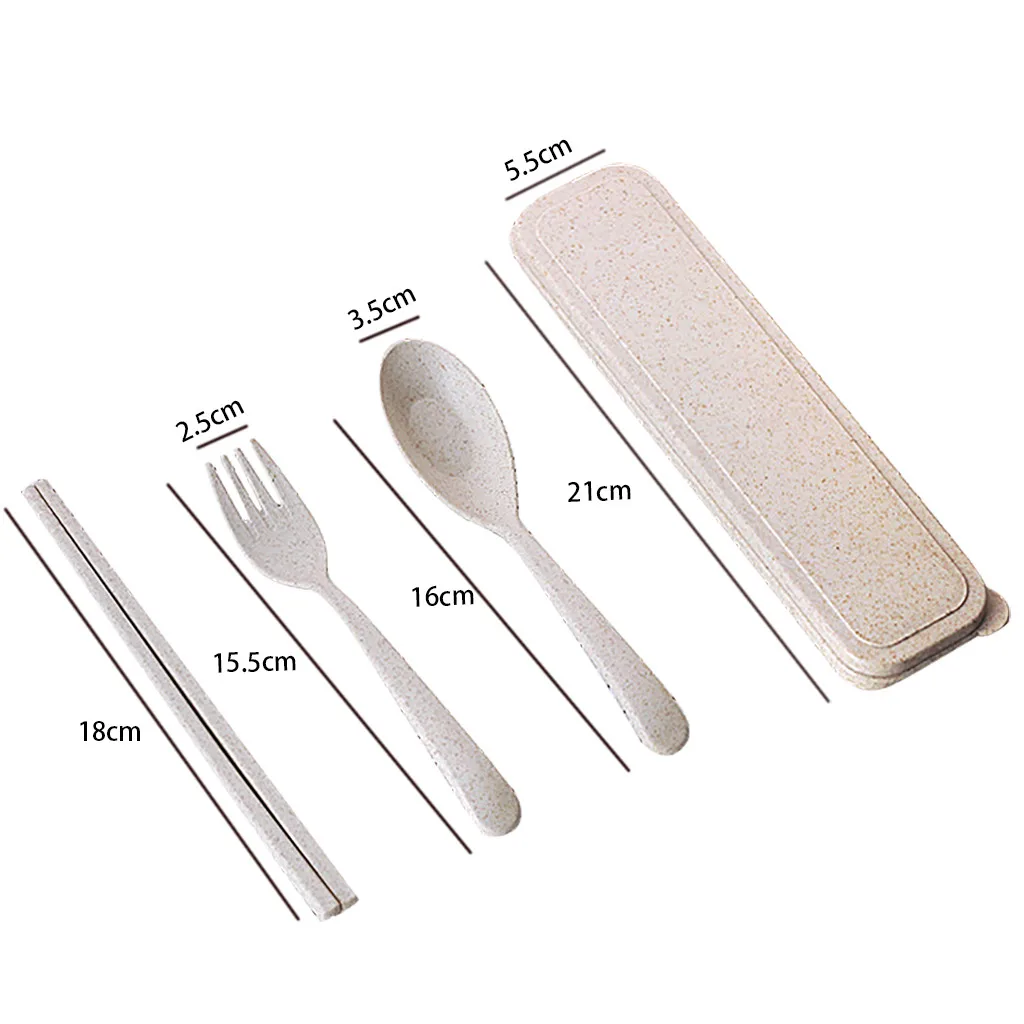 Portable tableware fork spoon knife set blue northern European style health and environmental protection