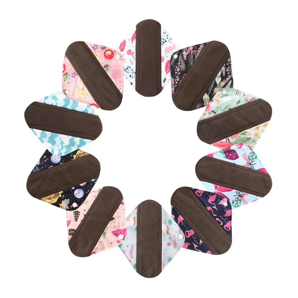 10pcs Reusable Washable Sanitary Pads Toallas Sanitaria Cloth Pad Character Feminine Higiene Women Mestryal Pads Panty Liners