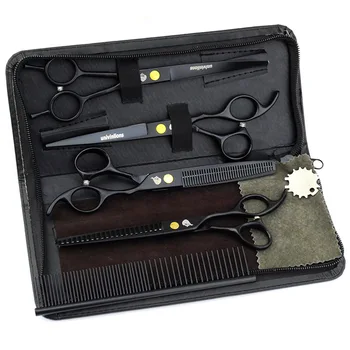 

7 inch Pet Dog Cat Hair Clippers Pet Dog Gromming Scissors Pet Straight &Thinning & Up Curved Scissors Kit Pet Gromming Tools