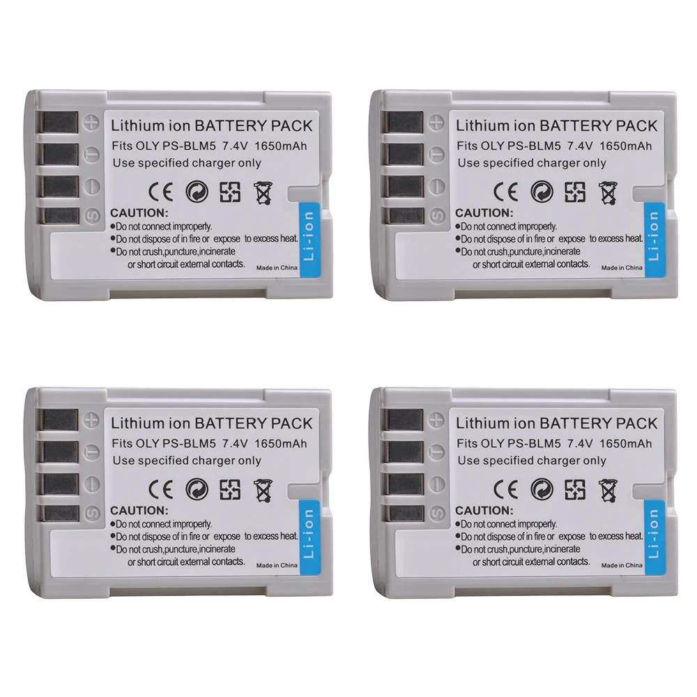 4 batteries 4 шт. PS-BLM5 PSBLM5 Батарея+ светодиодный USB зарядка для Olympus C-8080 C-7070 C-5060 E1 E500 E330 E3 E520 E510 E300 Камера - Цвет: 4 batteries