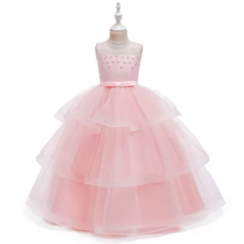 

2019 Auttumn Fashion Dress For Girl Brand Dress Children Dresses Girl Cotton Embroidered Flower Ball Gown Wedding Princess Dress