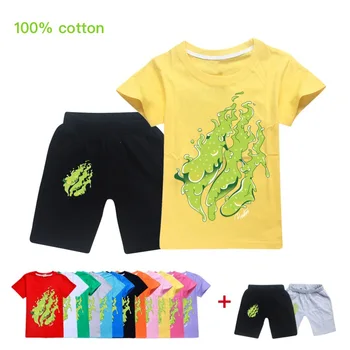 

Summer Cool Prestonplayz Boys Short Sleeve T Shirts Tops + Shorts Suit Sportswear Set Kids Girls Game Celebrities Tee Clothes