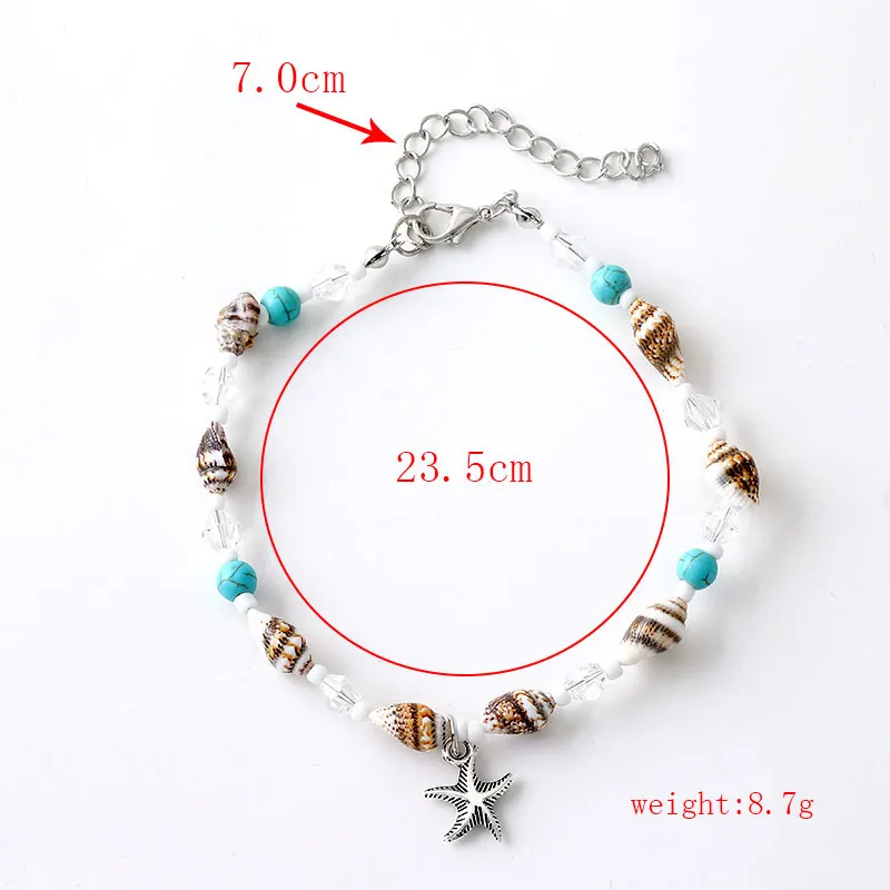 Boho Stainless Steel Ankle Bracelets for Women Brief Shell Anklet Shiny Fashion Foot Jewelry Beach Vacation New Gift Hot