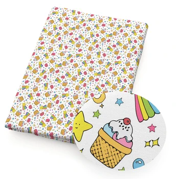 

50*150cm Ice Cream 4 Ways Stretch Double Brushed Poly Knit Fabric Home Textile for Sewing Bedding Quilting Fabric,c10745