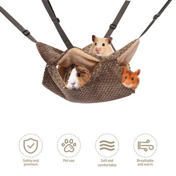 

1PC Small Pet Hammock Soft Comfortable Pet Hanging Bed Bunny Rabbit Rat Sleeping and Resting Hammock