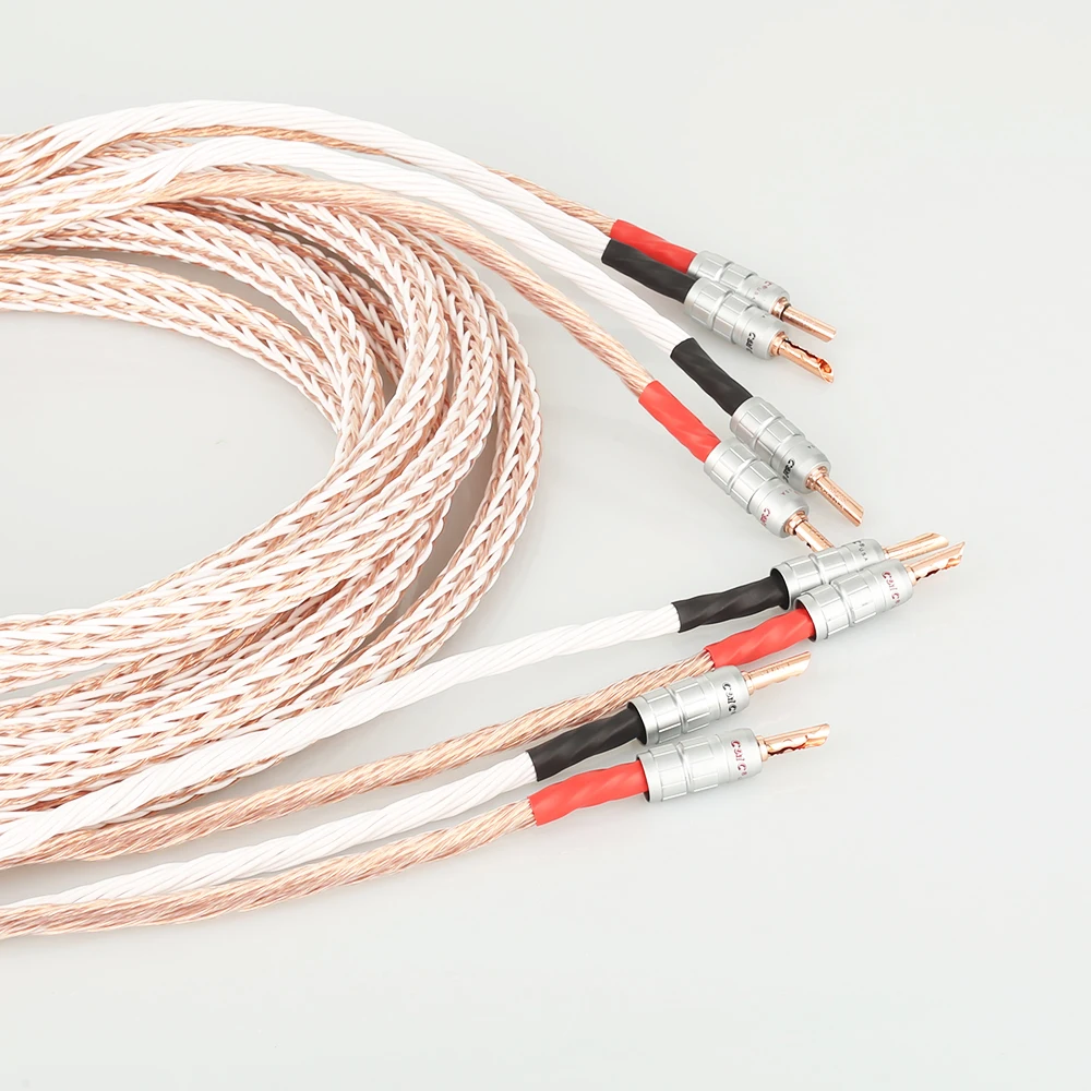Кабель для динамика 12TC Hifi высокого качества Pure OCC провод с банановым разъемом