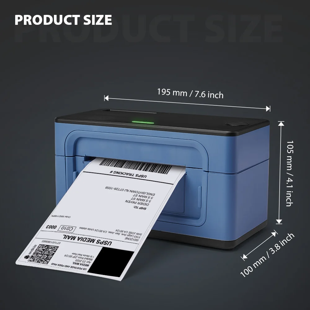 ISSYZONEPOS Thermal Shipping Lable Printer 4 Inch Paper Stiker Barcode Print 4×6 Label for Warehouse Express Adjustabble Size