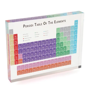 Kolorowe akrylowe elementy chemiczne biurko wyświetlacz okresowy wystrój stołu elementy oprawione dla studentów nauczyciele nauczanie chemiczne tanie i dobre opinie CN (pochodzenie)