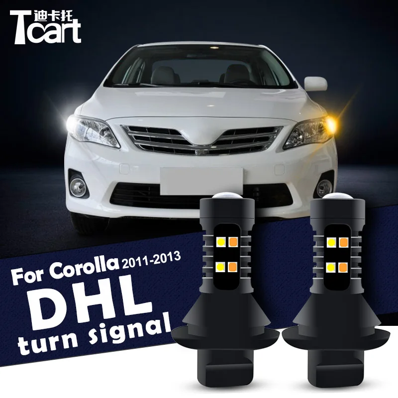 Для Toyota Corolla e120 2006 2007 2008 2009 2010 2011 2012 Автомобильные светодиодные drl дневные ходовые огни поворотник 7440 t20 аксессуары